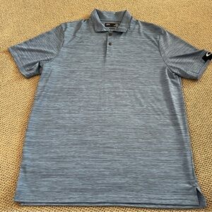 Oakley Men's Hydrolix Blue Short Sleeve Polo Shirt-medium